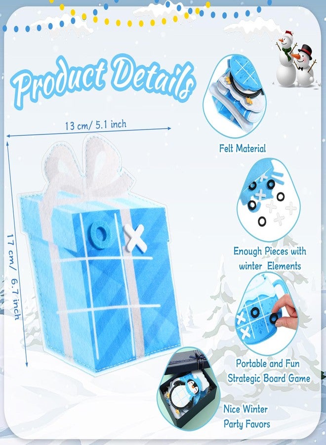 Capoda 24 Pack Winter Christmas Party Games Snow Tic Tac Toe Strategic Board Game Xmas Tree Snowman Snowflake Desk Game Toys for Christmas Party Favors Stocking Stuffers Winter Birthday Gift - Image 2